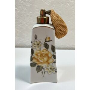 Vintage Ceramic Perfume Atomizer Floral Spray Bottle Vanity Boudoir Decor